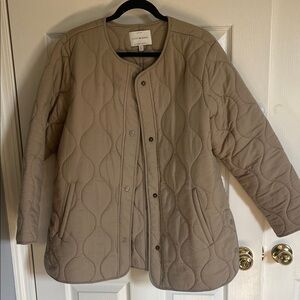 Lucky Brand Quilted Beige Puffer Jacket L